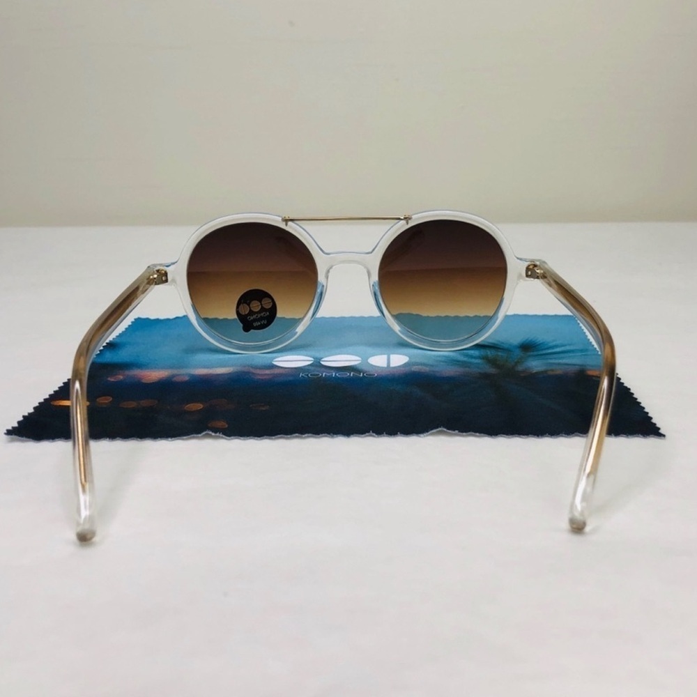 KOMONO Round Clear Sunglasses with Brown Gradient Lenses The Vivien - Picture 6 of 10